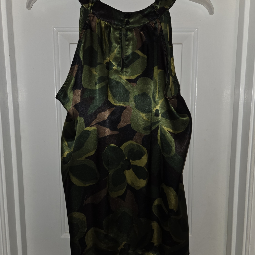 Apt. 9 Flower Patterned Sleeveless Blouse In Shades Of Greens/Browns. Size XL - Picture 7 of 11